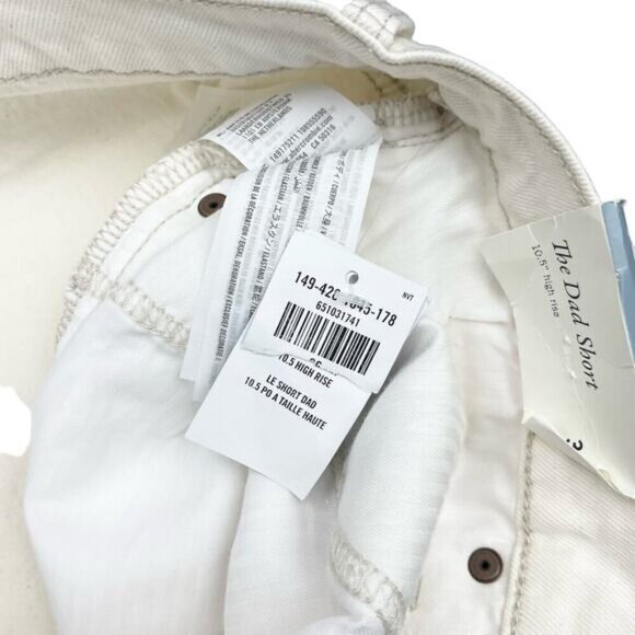 NWT ABERCROMBIE & FITCH The Dad Short High Rise 22 Cream Ivory White - Picture 7 of 8